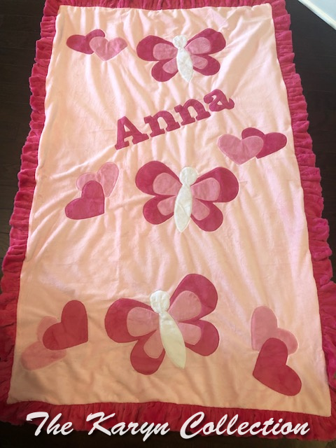 Anna's Pink Butterfly Blanket (pictured as a toddler) but 3 sizes available**