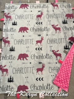 Charlotte's Woodland Animals TaggieMinki Blanket